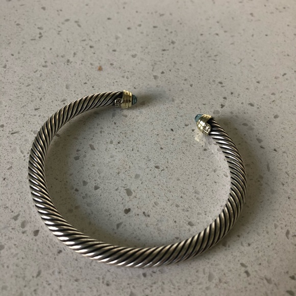 TRADE David Yurman Cable Bracelet w/ Blue Topaz - Picture 3 of 7
